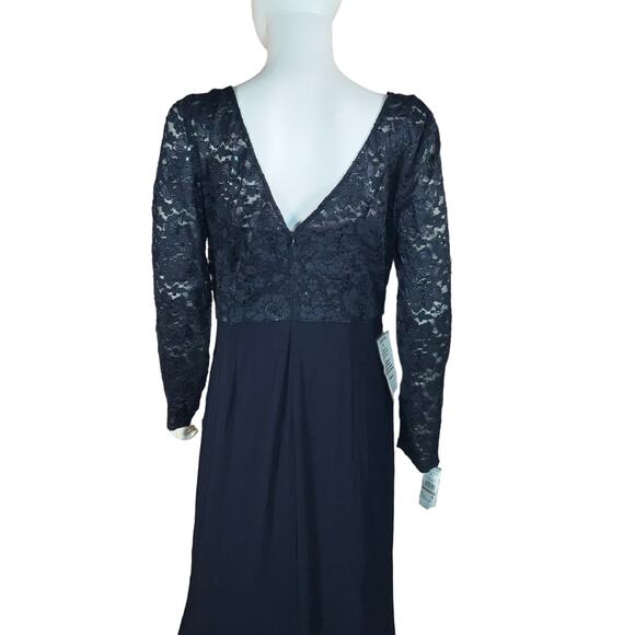 JESSICA HOWARD Zippered Sequined Lace Floral Long Sleeve Maxi Evening  Dress - Picture 4 of 9